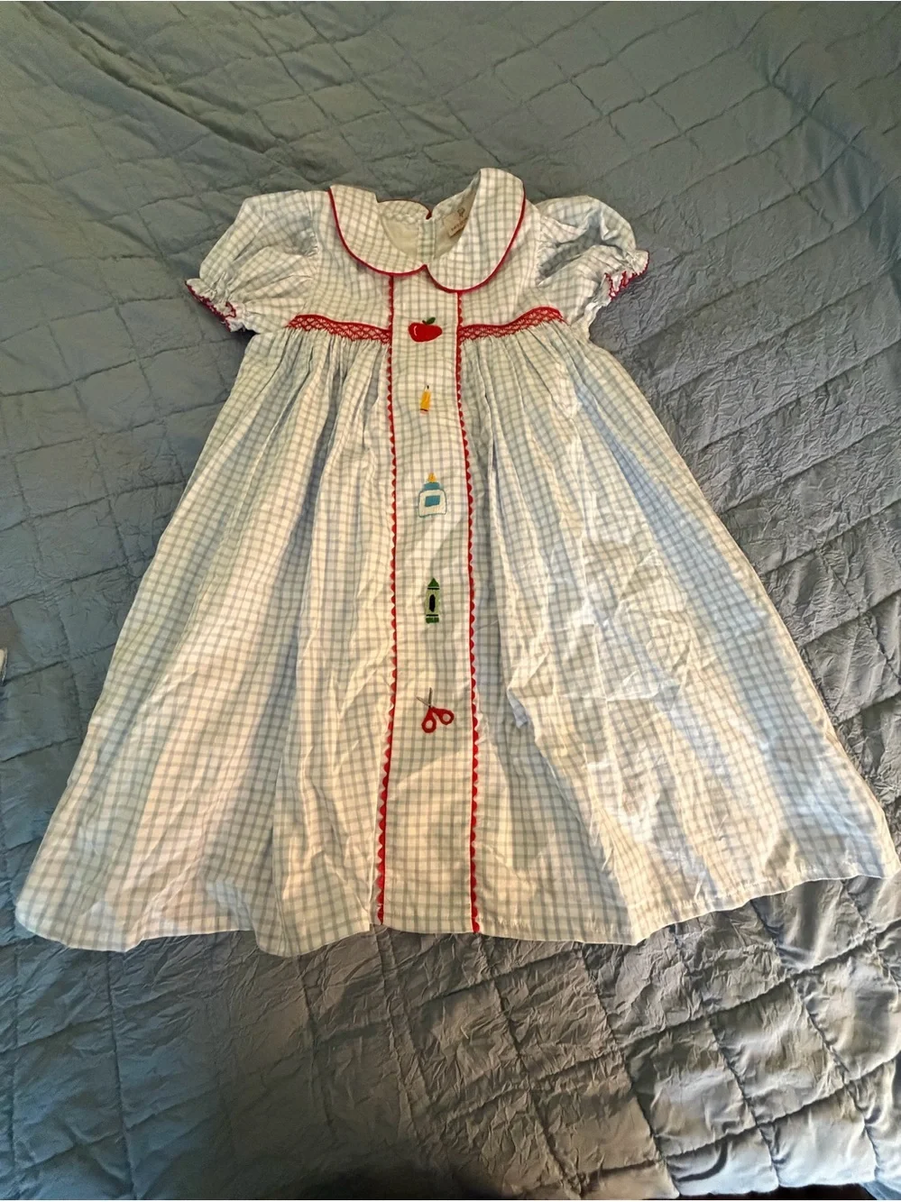 Smockingbird Girls Back to School Smocked Dress Girls Size 8